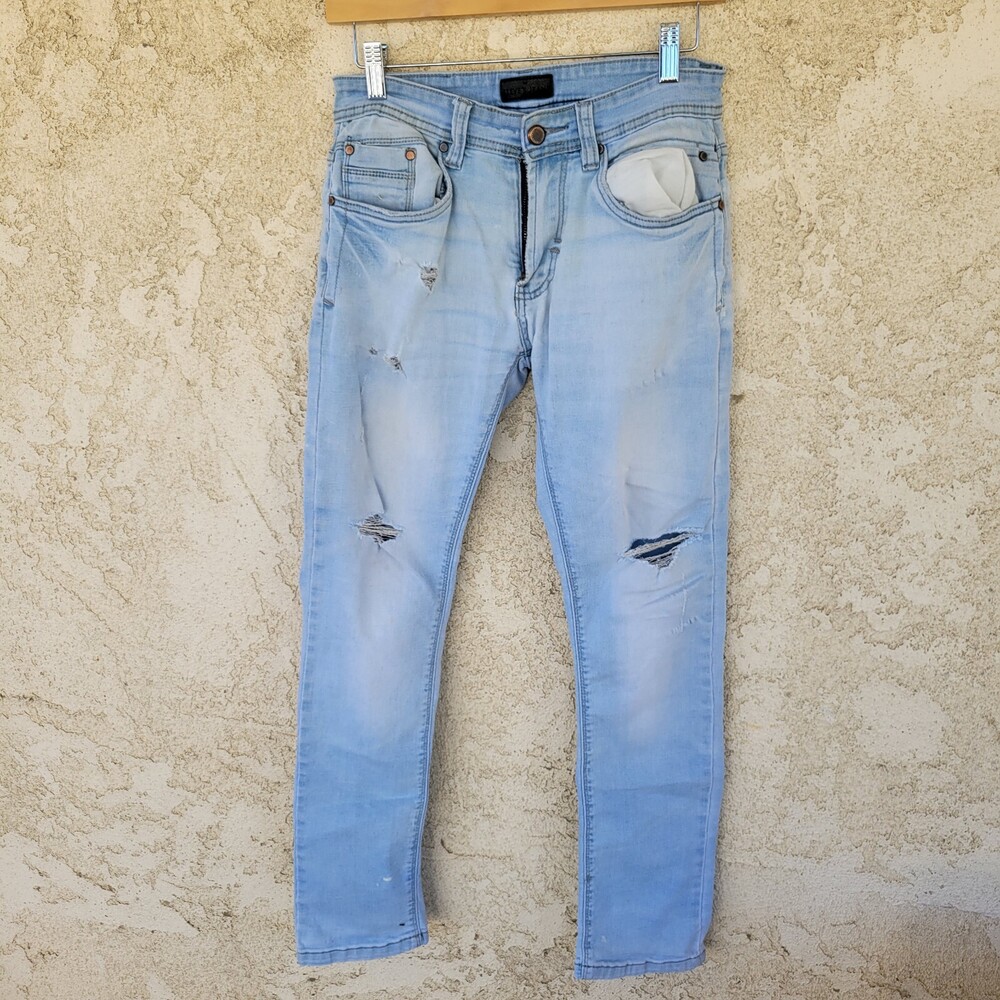 Steve's Jeans Men's Stretch Slim Fit Light Blue Skinny Jeans Size 28/30
